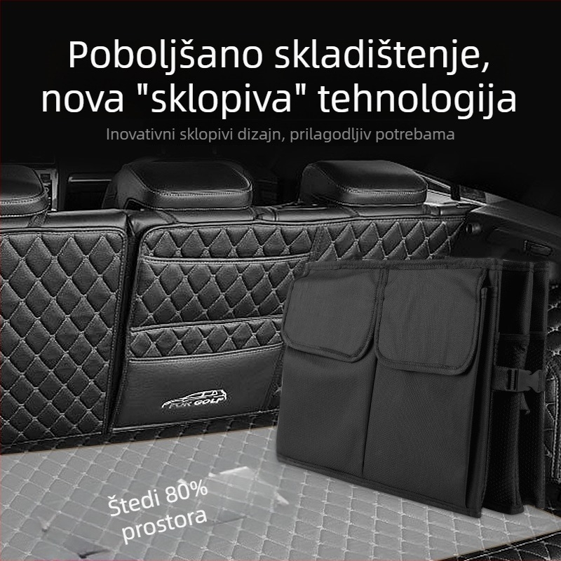 Sklopivi organizator prtljažnika automobila – veliki kapacitet, višestruka kutija za pohranu