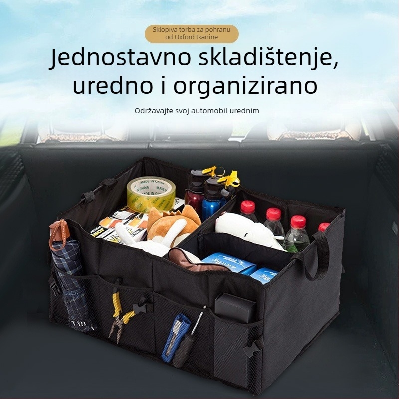 Sklopivi organizator prtljažnika automobila – veliki kapacitet, višestruka kutija za pohranu