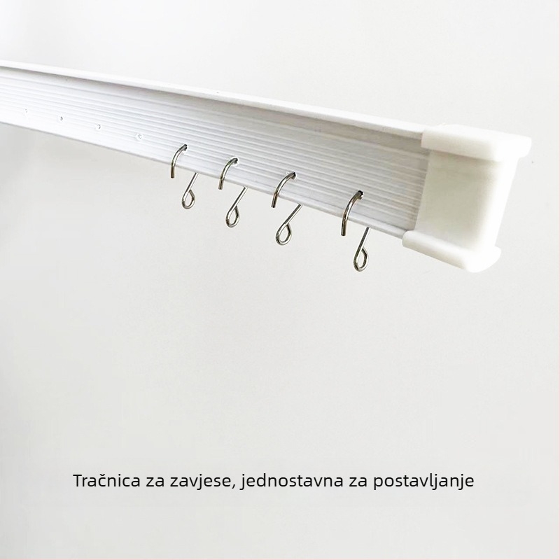 Zakrivljena dvostruko namijenjena šina s kotačićem za zavjese od perlica, kristalne perle, perforirane zavjese za vrata