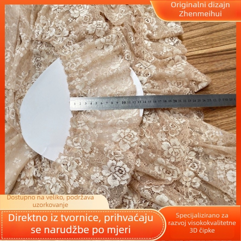 12 cm široki khaki čipkasti plisirani valans za zavjese, produženje, kućna dekoracija, dodaci s čipkom