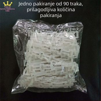 Traka u obliku kopče za zavjese, polipropilenski, bijela, 90 kom, moderni minimalistički dodatak za zavjese