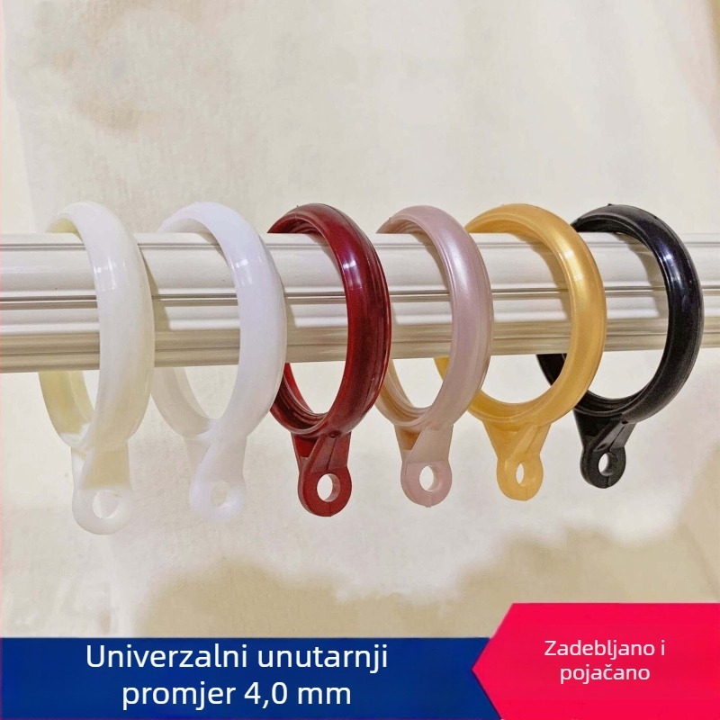 Drveni prstenovi za zavjese s kukicama, debeli viseći prstenovi za universalnu šinu zavjese