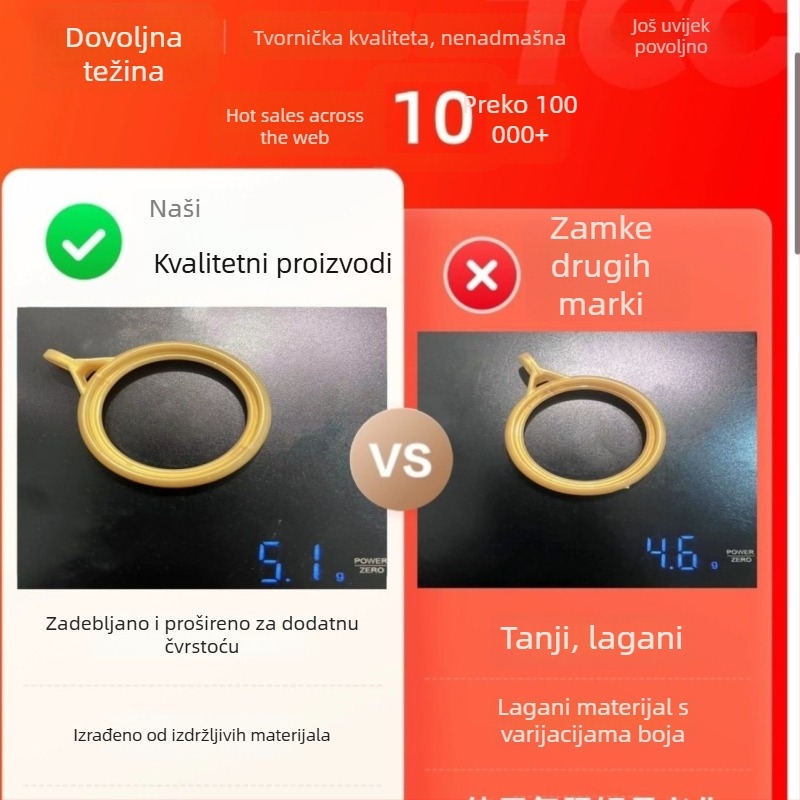 Drveni prstenovi za zavjese s kukicama, debeli viseći prstenovi za universalnu šinu zavjese