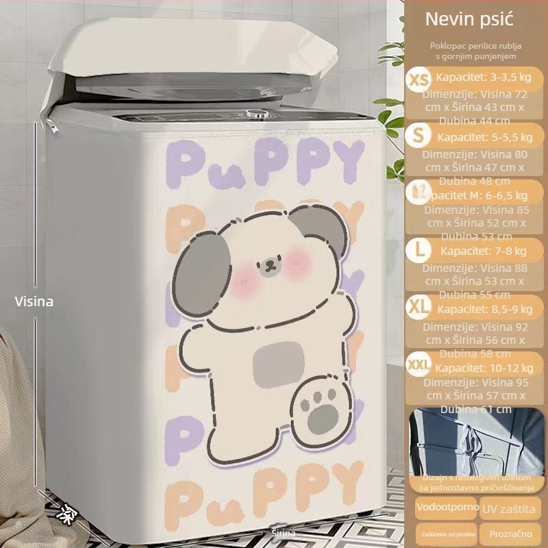 Vodootporan, otporan na sunce i prašinu pokrov perilice rublja s gornjim punjenjem, potpuno pokrivanje, kompatibilan s Haier, Little Swan i Midea