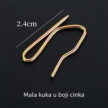 Željezni kuki za zavjese – set s S-kukom, šiljaste kukice, metalni zavjesni dodaci s šarenim cinkovim premazom i platnenim remenom, mali šiljasti kuk