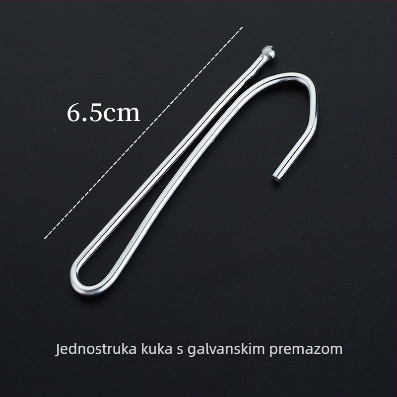 Željezni kuki za zavjese – set s S-kukom, šiljaste kukice, metalni zavjesni dodaci s šarenim cinkovim premazom i platnenim remenom, mali šiljasti kuk