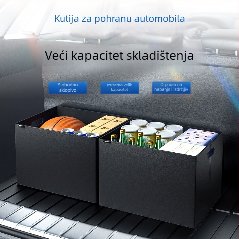 Kožni organizator prtljažnika automobila, vodootporna sklopiva kutija, unutarnji dodatak vozila