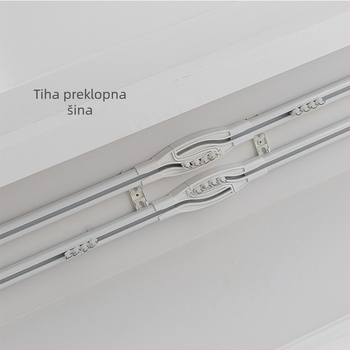 Aluminijska tračnica za zavjese od aluminijske legure, otporna na propuštanje svjetla, tiha, ravna i križna tračnica, ojačana, gornja i bočna montaža, jednoslojna i dvostruka klizna tračnica, nova