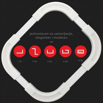 Adapter za zavjesnu šinu, 90° kut, ultra-tanka ravna šina za unutarnje otvaranje prozora