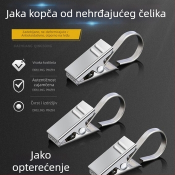 Otporan klips za zavjese od nehrđajućeg čelika, dodaci za zavjese, kućna kuka s prstenom za vješanje i prsten za zavjesu