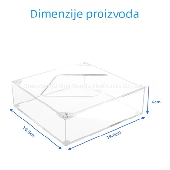 Akril kutija za skladištenje s poklopcem, zapremina 1 L; prozirna, modernan minimalistički dizajn; pogodna za kuhinju, dnevni boravak, stol i kupaonicu; za papirnate maramice, kozmetiku i uredske potrepštine.