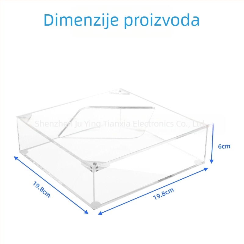 Akril kutija za skladištenje s poklopcem, zapremina 1 L; prozirna, modernan minimalistički dizajn; pogodna za kuhinju, dnevni boravak, stol i kupaonicu; za papirnate maramice, kozmetiku i uredske potrepštine.