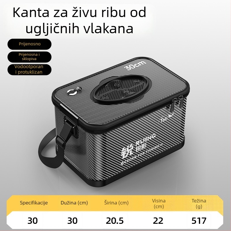Sklopiva kanta za živu ribu uz ramenu torbu za ribolov i višenamjenske dodatke za ribolov