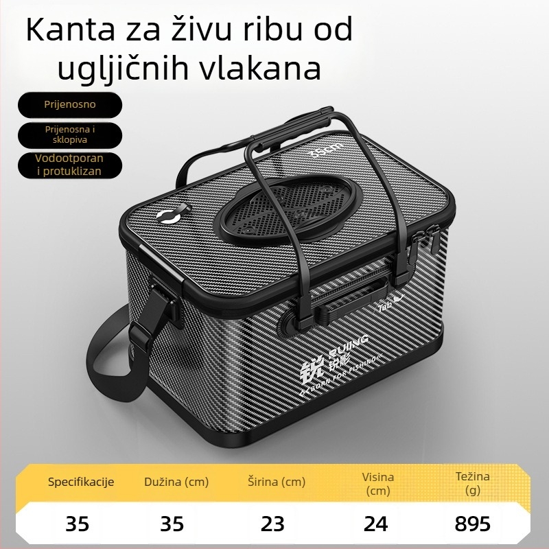 Sklopiva kanta za živu ribu uz ramenu torbu za ribolov i višenamjenske dodatke za ribolov
