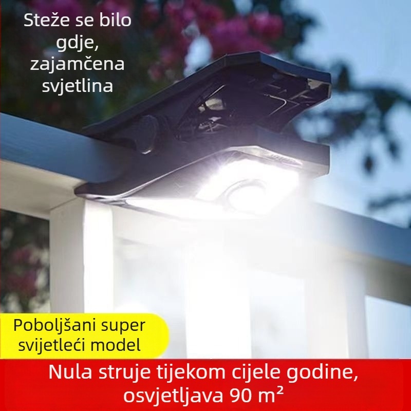 Solarna klips LED svjetiljka za vanjsku upotrebu, visoka svjetlost s senzorom pokreta za ogradu, vrt i balkon