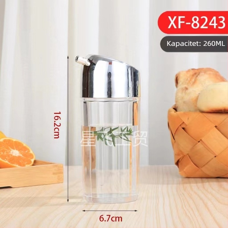 Akrilna boca za ulje s dozom za sojin umak i ocat, zatvorena plastična kuhinjska boca, velika posuda za ulje