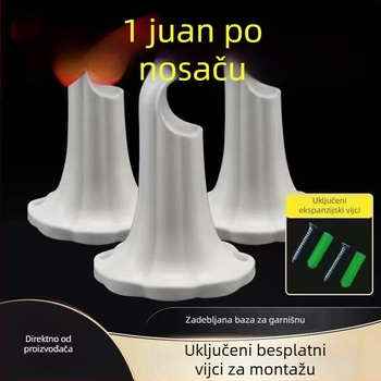 Plastični nosač za bočno montiranu zavjesnu šipku, baza za jednu šipku, klasičan dodatak
