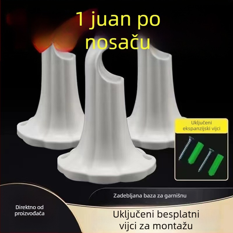 Plastični nosač za bočno montiranu zavjesnu šipku, baza za jednu šipku, klasičan dodatak