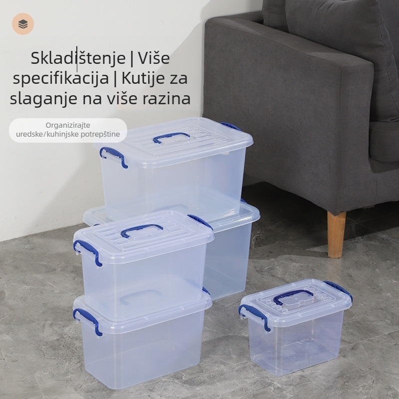 Prozirna plastična kutija za skladištenje igračaka i odjeće, automobilski organizator, velika čvrsta kutija