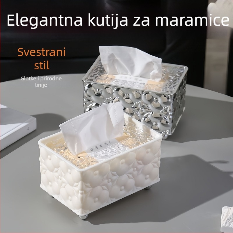 Kutija za maramice s tiskom, moderna lagana luksuzna kućna dekoracija za dnevni boravak i stol za kavu, stolni spremnik za pohranu