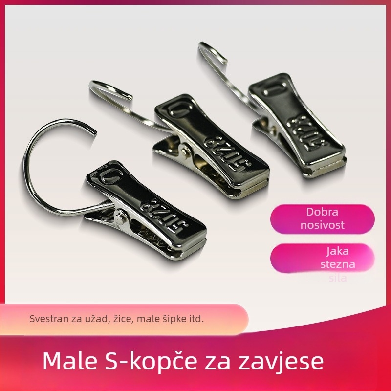 Set klipova za zavjese s otvorenim prstenom – metalni prsteni za tuš zavjesu, mali klipovi