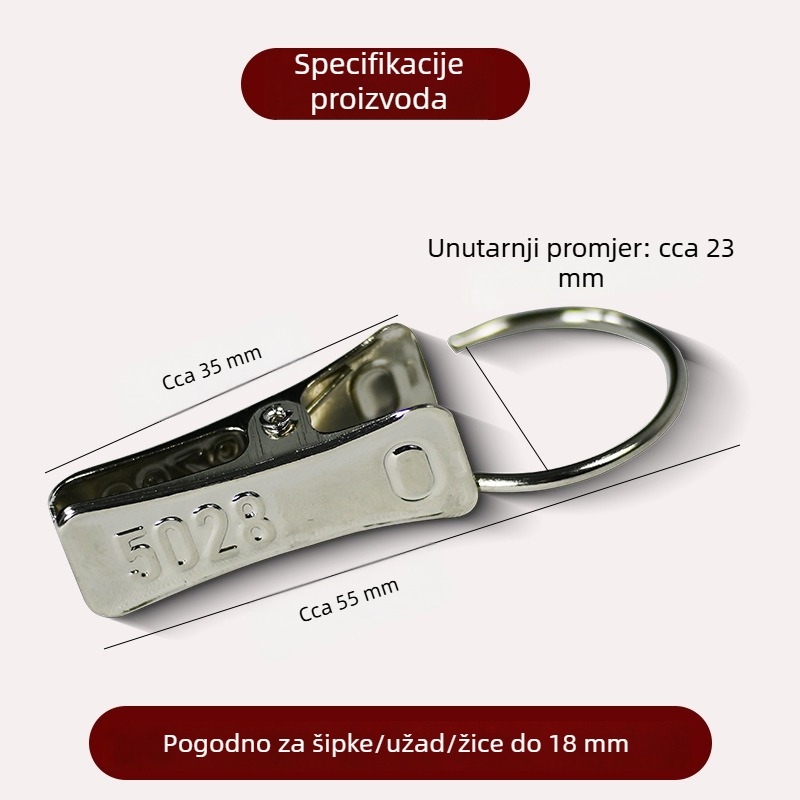 Set klipova za zavjese s otvorenim prstenom – metalni prsteni za tuš zavjesu, mali klipovi
