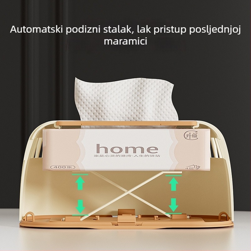 Višefunkcionalna kutija za maramice za dom i stol, moderni minimalistički plastični dizajn s opružnim mehanizmom