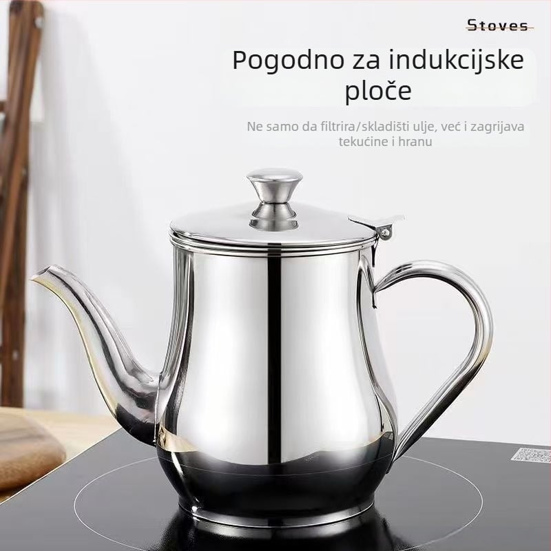 Nehrđajući čelični spremnik za ulje za kućnu upotrebu, otporan na curenje, s filtrom, velikog kapaciteta