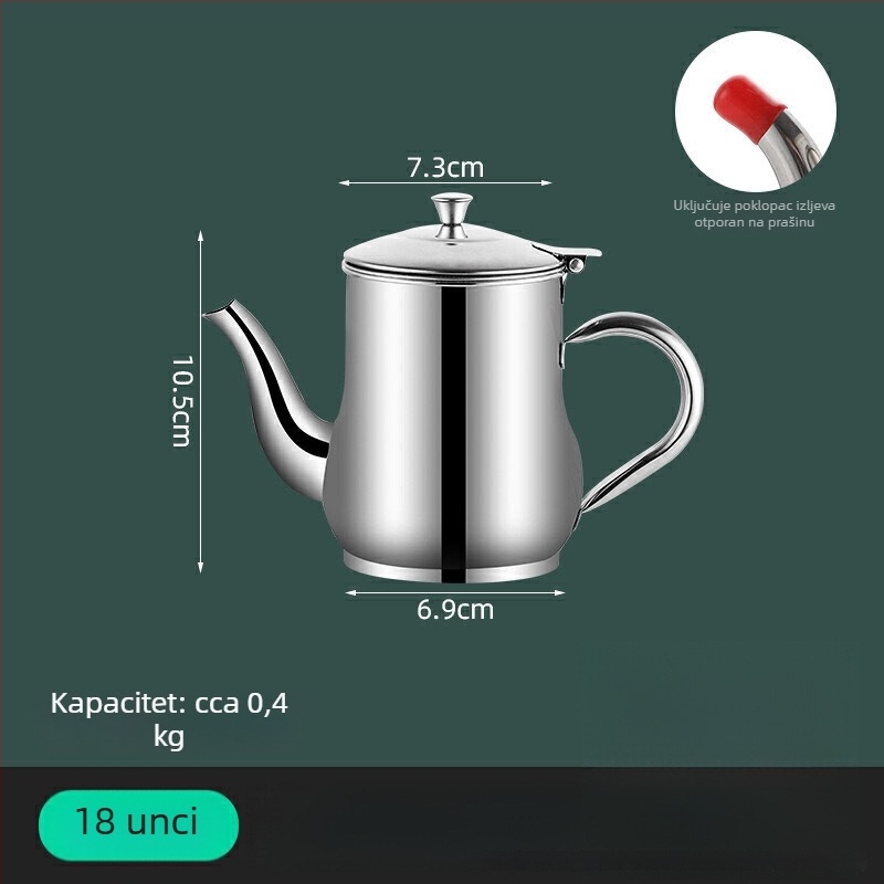 Nehrđajući čelični spremnik za ulje za kućnu upotrebu, otporan na curenje, s filtrom, velikog kapaciteta