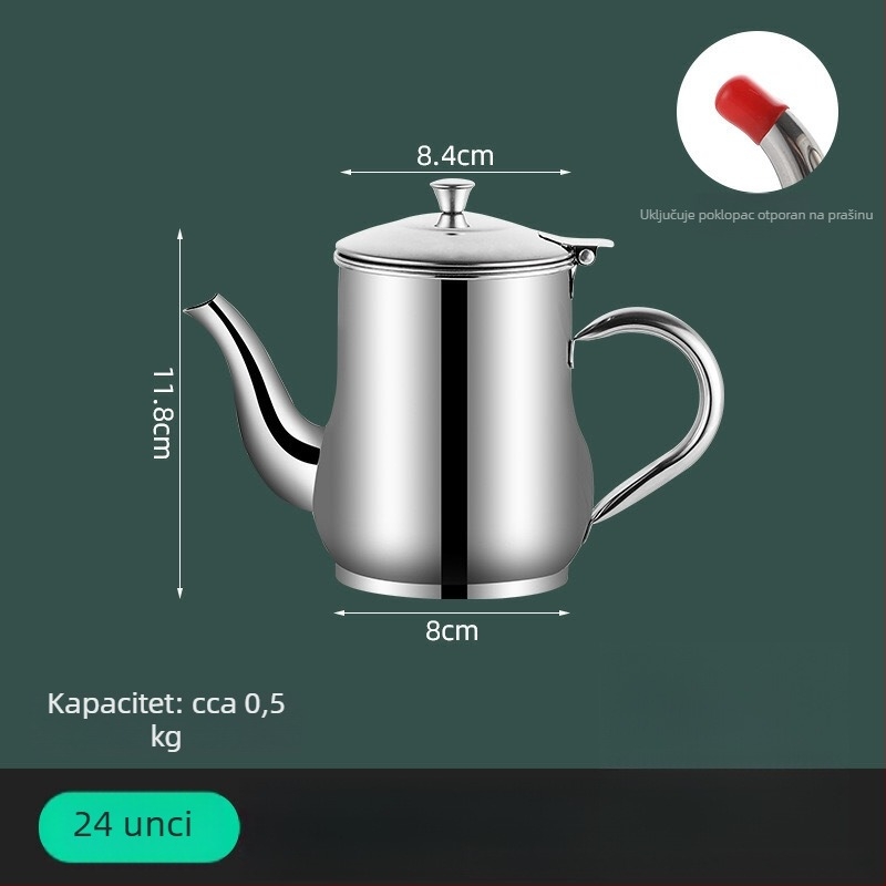 Nehrđajući čelični spremnik za ulje za kućnu upotrebu, otporan na curenje, s filtrom, velikog kapaciteta