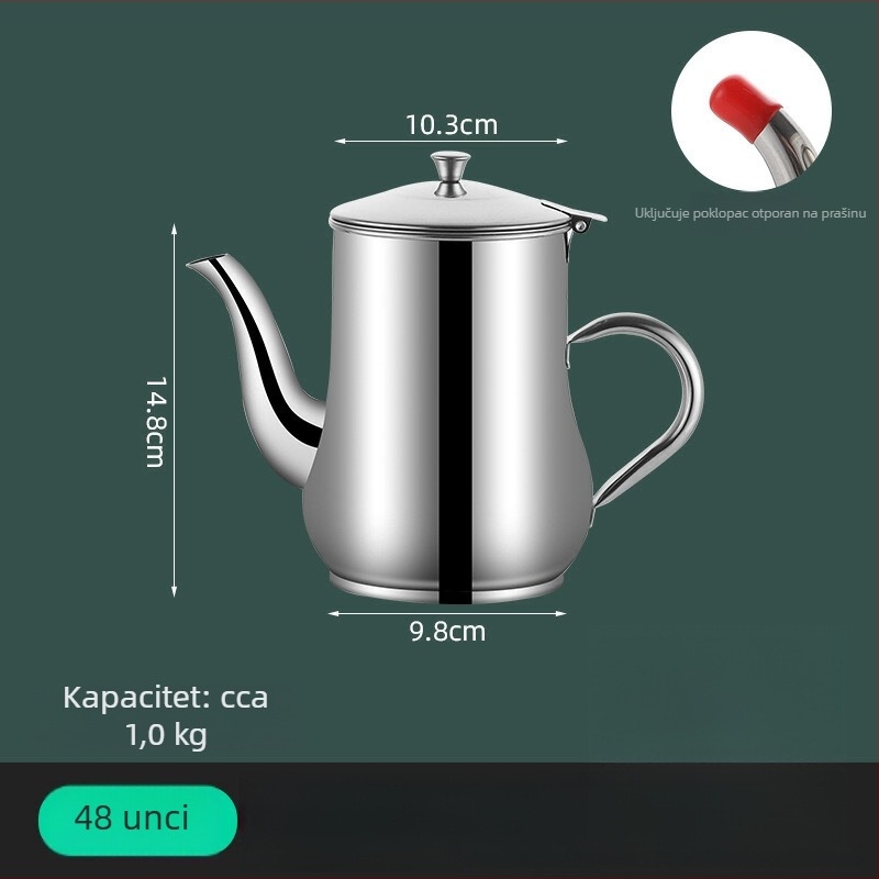Nehrđajući čelični spremnik za ulje za kućnu upotrebu, otporan na curenje, s filtrom, velikog kapaciteta