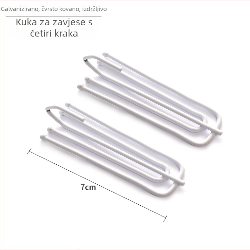 Kuka za zavjese od nehrđajućeg čelika sa četiri zuba, 104 Special-A sprej završni sloj, bijela, moderni minimalistički dizajn
