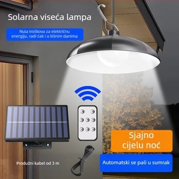 Solarna lampa s tajmerom za unutarnji dvorište, atmosferska kamping rasvjeta, vodootporna LED zidna i viseća svjetiljka
