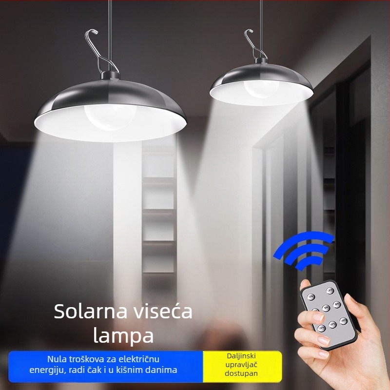 Solarna lampa s tajmerom za unutarnji dvorište, atmosferska kamping rasvjeta, vodootporna LED zidna i viseća svjetiljka