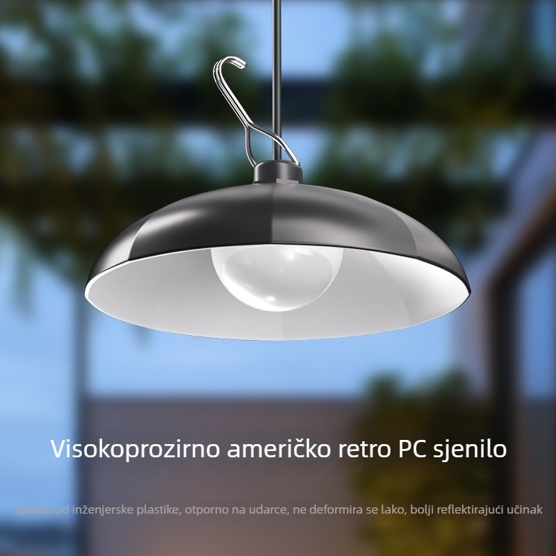 Solarna lampa s tajmerom za unutarnji dvorište, atmosferska kamping rasvjeta, vodootporna LED zidna i viseća svjetiljka