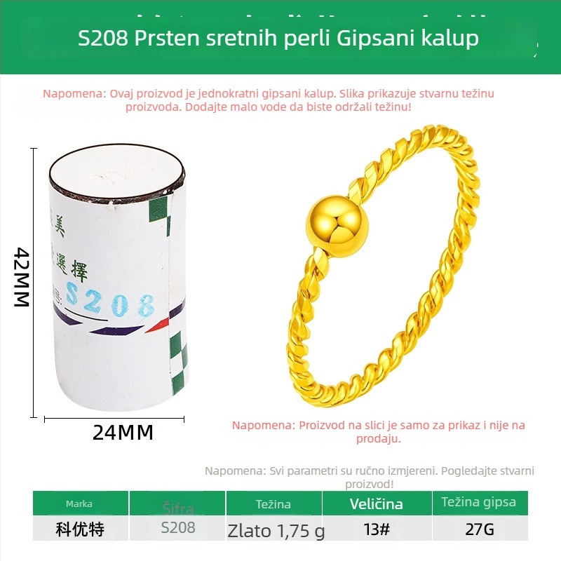 Gipsna matrica za prsten s perlicama, par prstena, lijevanje zlata i srebra, obrnuta kalupa, alati za DIY zlatovanje