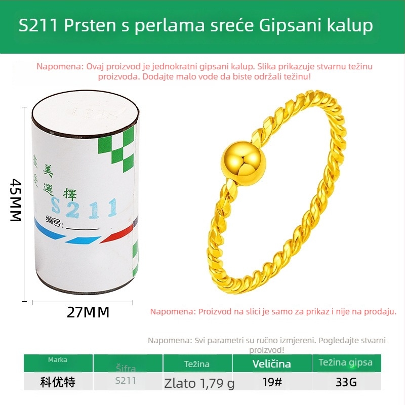 Gipsna matrica za prsten s perlicama, par prstena, lijevanje zlata i srebra, obrnuta kalupa, alati za DIY zlatovanje