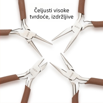 Klešta od ugljičnog čelika za izradu nakita: klešta s oštrim vrhom, klešta s okruglim vrhom, zakrivljene klešta, rezne klešta i klešta za namatanje žice DIY.