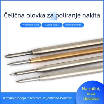 Polirno pero od volframovog čelika s plosnim krajem, dvostrani alat za poliranje nakita od zlata, srebra i bakra — narukvice i prsteni.