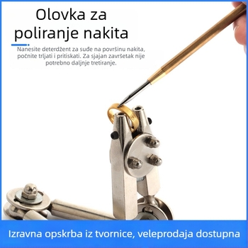 Polirno pero od volframovog čelika s plosnim krajem, dvostrani alat za poliranje nakita od zlata, srebra i bakra — narukvice i prsteni.