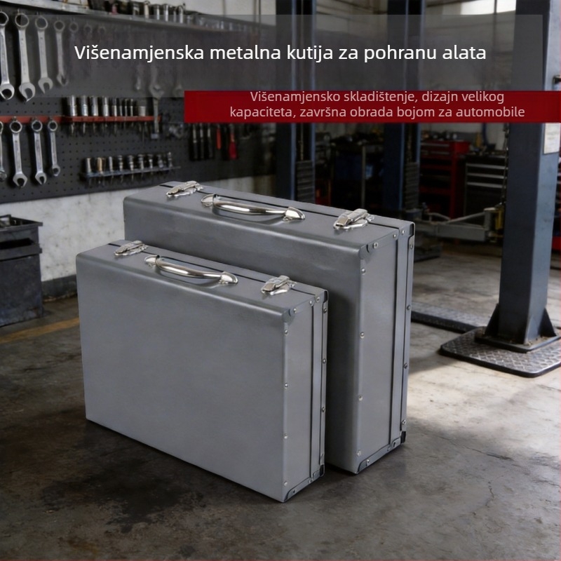 Metalna kutija za alat, debeli i produženi dizajn, prostor za pohranu, pogodna za servis automobila i kućnu uporabu
