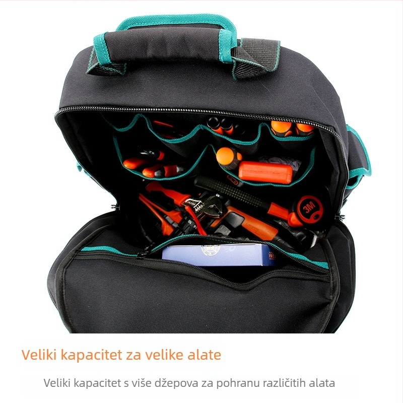 Ruksak za alate za električare, otporan platneni ruksak, velik, višenamjenski komplet alata za održavanje lifta