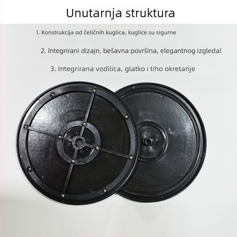 Okrugli čvrsti višenamjenski stalak za izložbe s rotirajućom bazom i plastičnim rotirajućim tanjurom za kućnu upotrebu