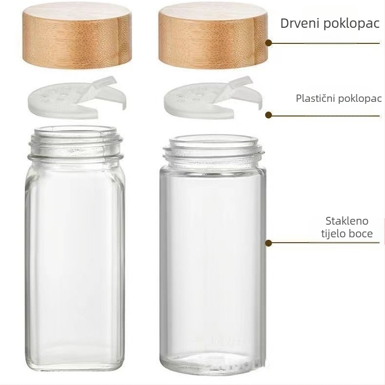 Staklena posuda za začine za roštilj, kmín i crni papar, 40 oz set