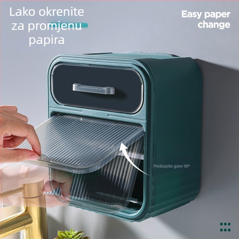 Zidni višeslojni spremnik za ručnike za lice i role toaletnog papira, kupaonica