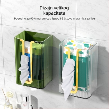 Zidna kutija za papirnate maramice od prozirnog akrila, velika, višenamjenska, luksuzno bijela