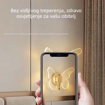LED zidna svjetiljka u obliku leptira, skandinavski minimalistički dizajn za dnevni boravak, hodnik i spavaću sobu.