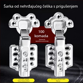 Sakura šarke za ormariće, 50 komada, 3.0, 304 nehrđajući čelik, nylon buffer, stil cvijeta šljive, bikova glava