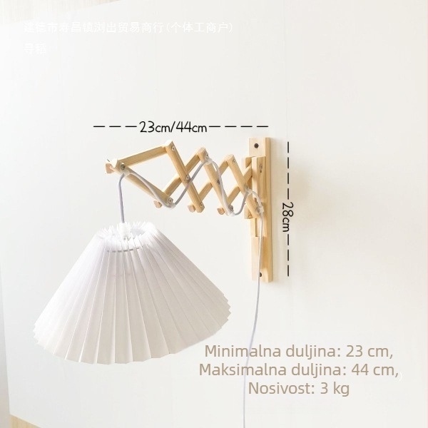 Zidna lampa s podesivim ramenom, antikni stil, retro teleskop dizajn, pogodna za radnu sobu, dnevni boravak i spavaću sobu; lampa za čitanje, zidna dekoracija u korejskom stilu