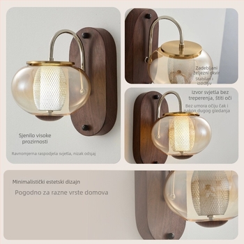 Stenska lampa u retro minimalističkom skandinavskom stilu, za spavaću sobu, dnevni boravak i hodnik